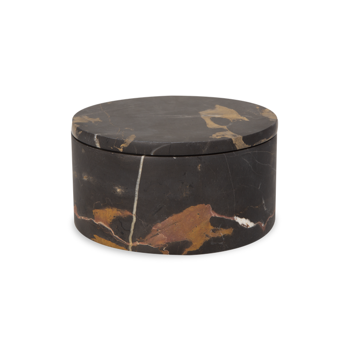 Elegant storage boxes crafted in honed marble.