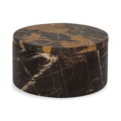 Elegant storage boxes crafted in honed marble.