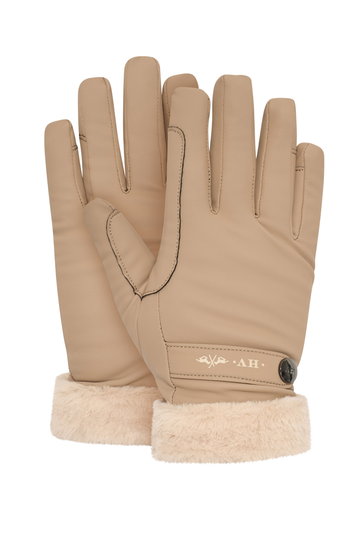 HV Society Gloves HVSGarbine Straw 0207103350 straw gloves with faux fur cuffs Shop HV Society at Dotique
