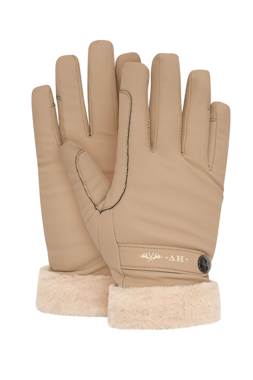 HV Society Gloves HVSGarbine Straw 0207103350 straw gloves with faux fur cuffs Shop HV Society at Dotique