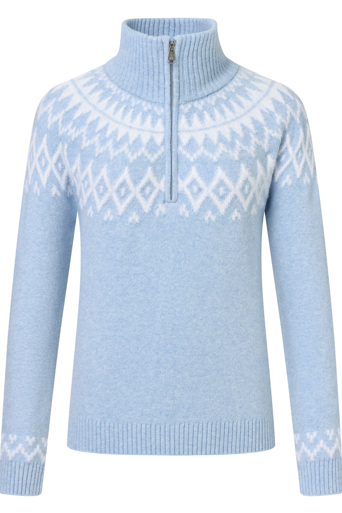 HV Society Jumper HVSZiggy Light Blue 0409103867 light blue quarter zip jumper Shop HV Society at Dotique
