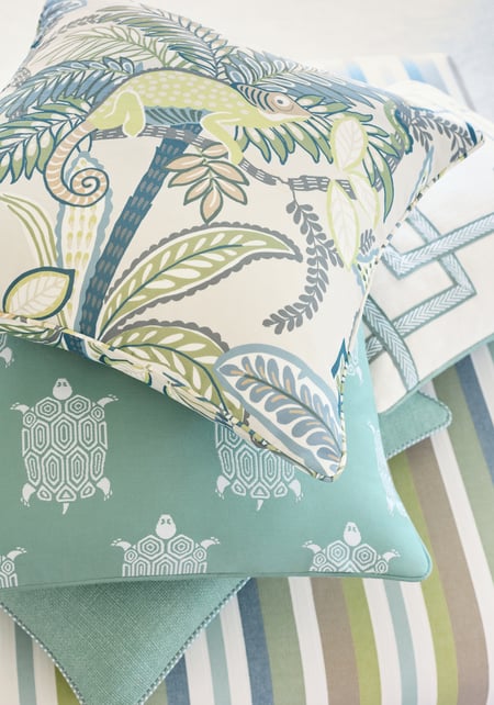 Iggy Performance Pillow Cover in Lagoon, Thibaut Pillows
