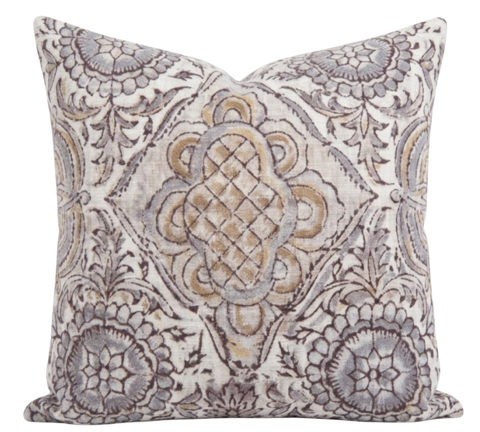 Jaipuri Pillow Cover in Beige