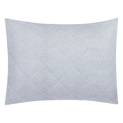 Jasper Quilted Boudoir Sham in hazy blue with a finely scaled all-over pattern and clean piped edges.