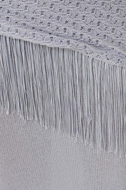Jaytee Knit Maxi Skirt With Fringe Tie - Sky Blue