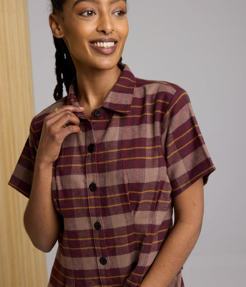 Josephine dress fudge plaid - Known Supply