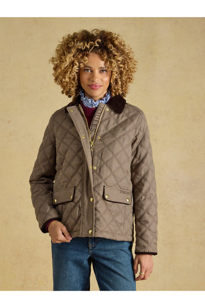 Joules Harrogate Check Coat worn by model Shop Joules at Dotique
