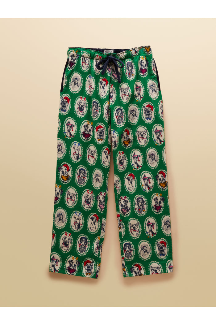Joules Stella Green Dog Print Pyjamas in green dog print Shop Joules at Dotique