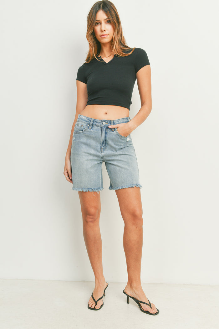 Just Black Denim Bermuda Short Light Denim