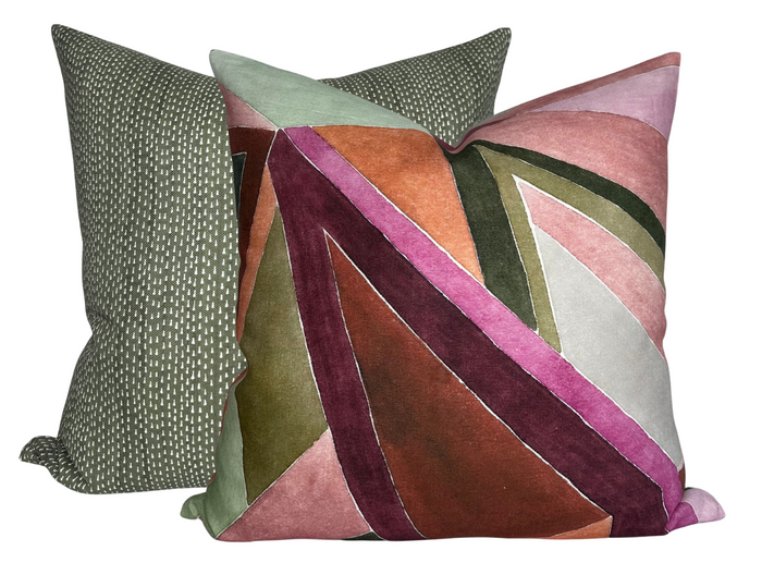 Kantha Pillow Cover in Willow, Maresca Textiles