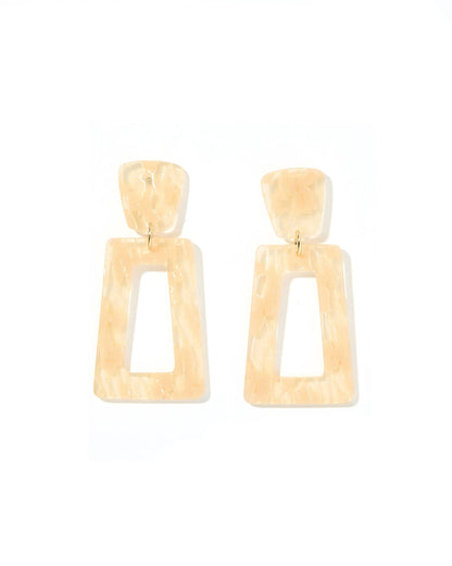 Kennedy Statement Earrings - Champagne Checkered