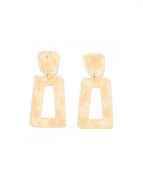 Kennedy Statement Earrings - Champagne Checkered