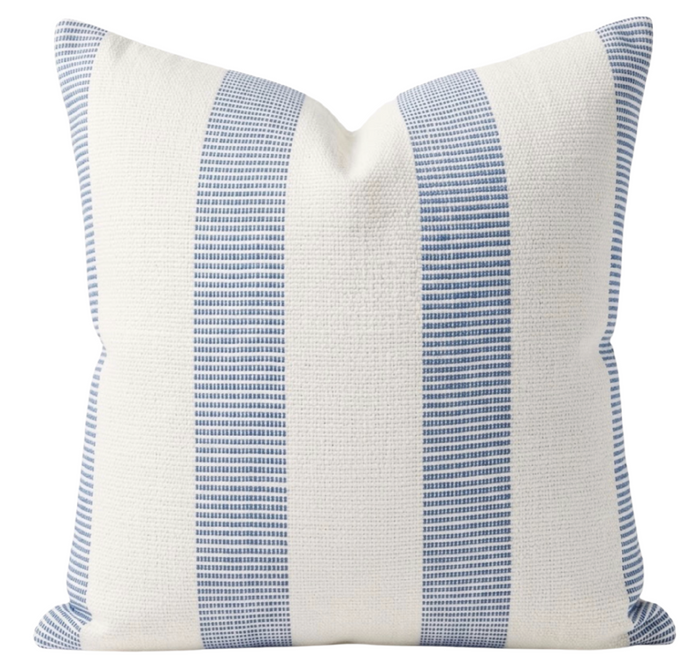 Ketley Stripe Pillow Cover in Blue, Schumacher Textiles