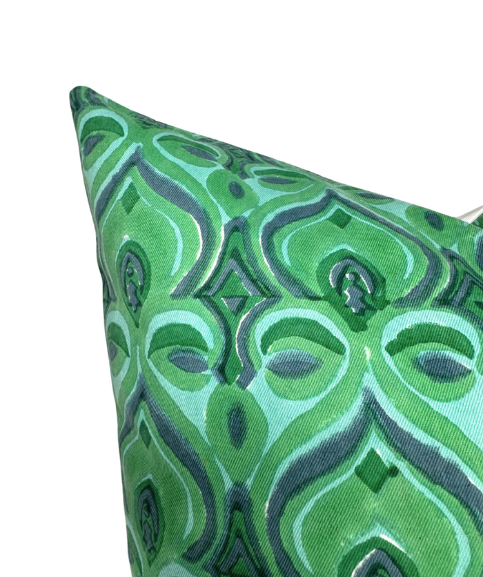Khiva Pillow Cover in Blue + Green