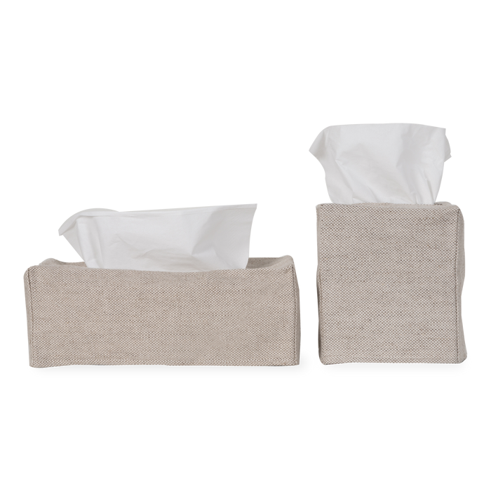 Using a beautiful 100% linen, The Linen Tissue Box Cover provides a neutral palette to any tissue box, which improves on stylistic decisions for any countertop or nightstand.