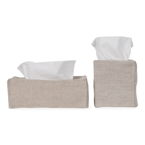 Using a beautiful 100% linen, The Linen Tissue Box Cover provides a neutral palette to any tissue box, which improves on stylistic decisions for any countertop or nightstand.