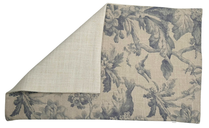 Lita Floral Print Pillow Cover in Blue