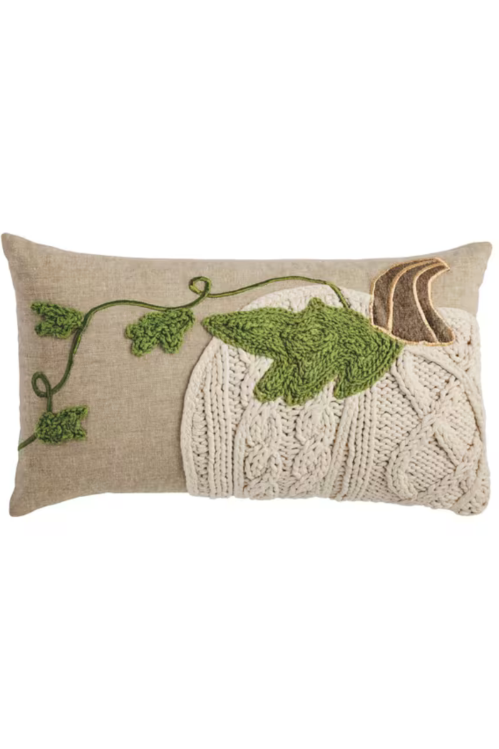 Lumbar Knit Pumpkin Pillow