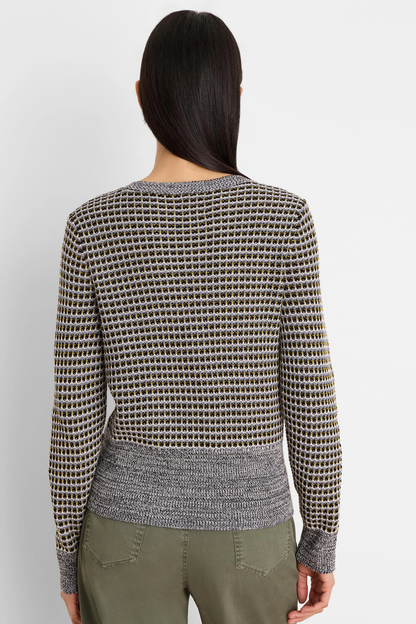 Marled Tuck Sweater, Blue Multi