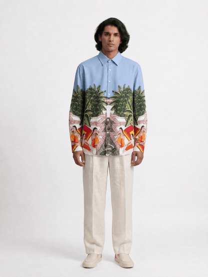 Naymish Men Shirt — Medieval Backyard — Blue — Signature Wear - Naymish Designs