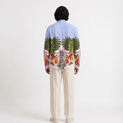 Naymish Men Shirt — Medieval Backyard — Blue — Signature Wear - Naymish Designs