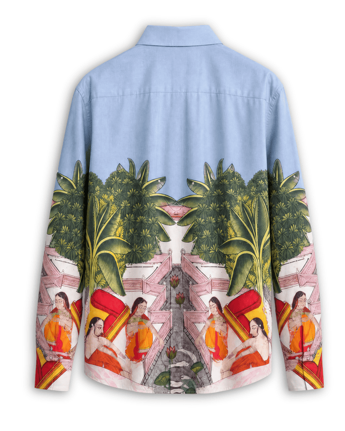 Medieval Backyard - Pichhwai Art Women Shirts in Cotton - Naymish Designs