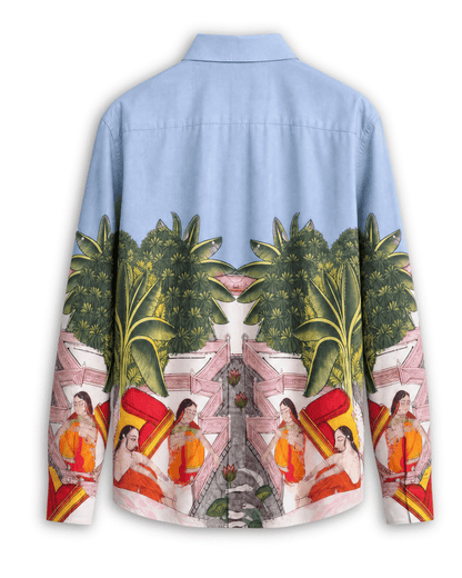 Medieval Backyard - Pichhwai Art Women Shirts in Cotton - Naymish Designs