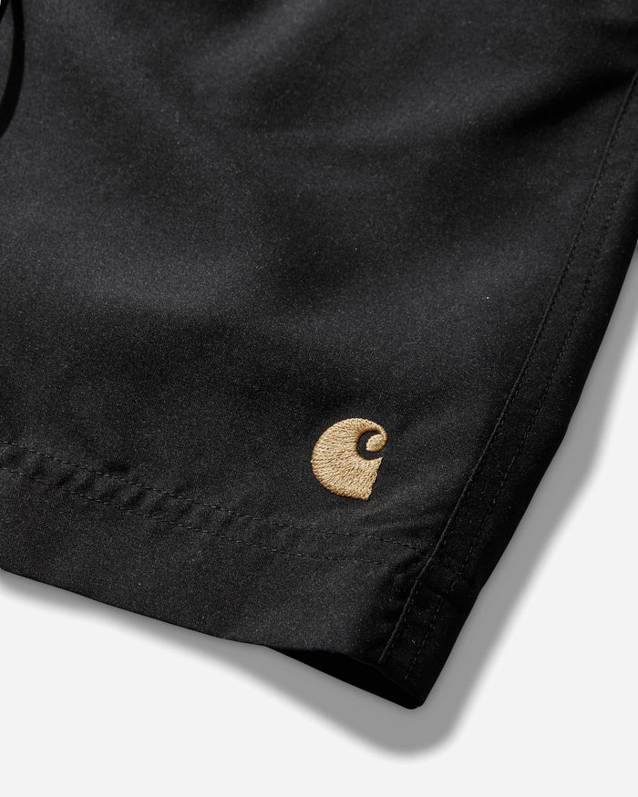 Carhartt WIP Chase Swim Trunks Black/Gold Swimwear Swim Trunks I035062 00FXX