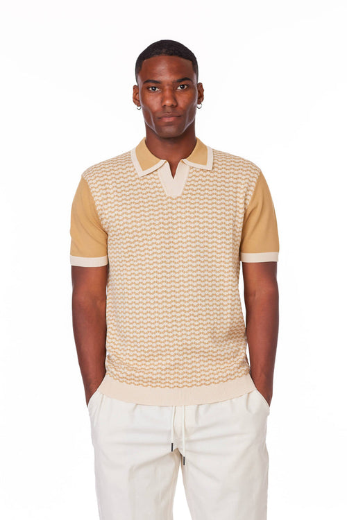 Men's Textured Sweater Polo