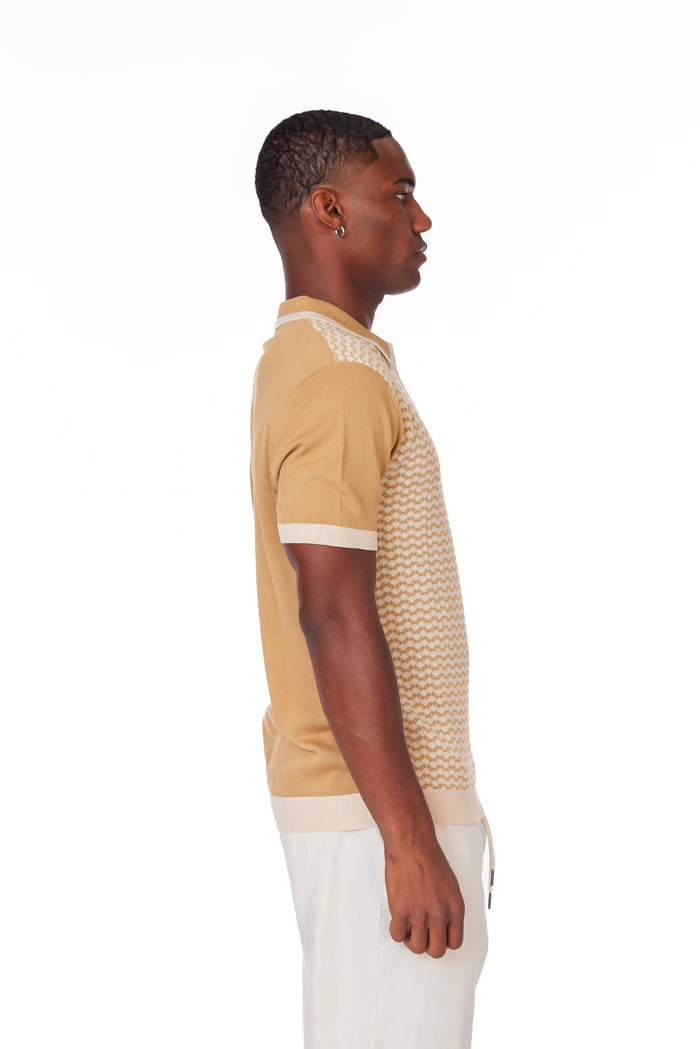 Men's Textured Sweater Polo