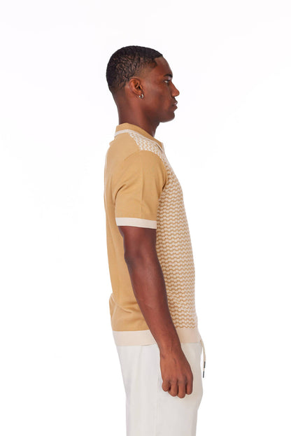 Men's Textured Sweater Polo