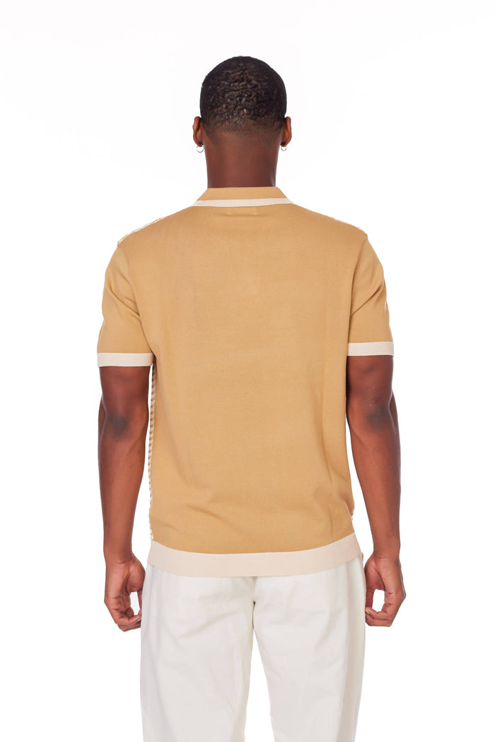 Men's Textured Sweater Polo