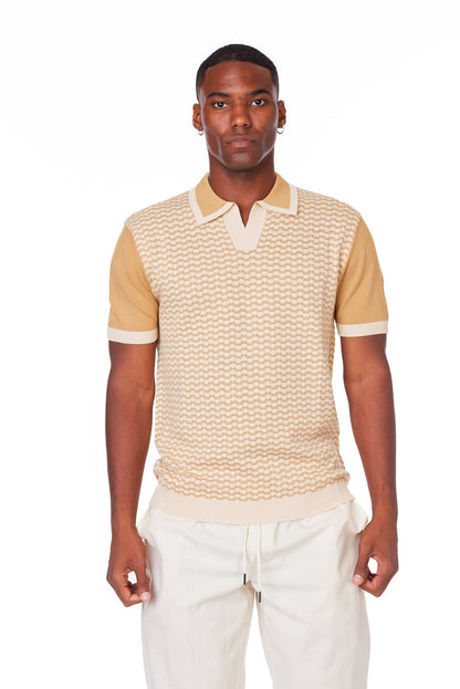 Men's Textured Sweater Polo