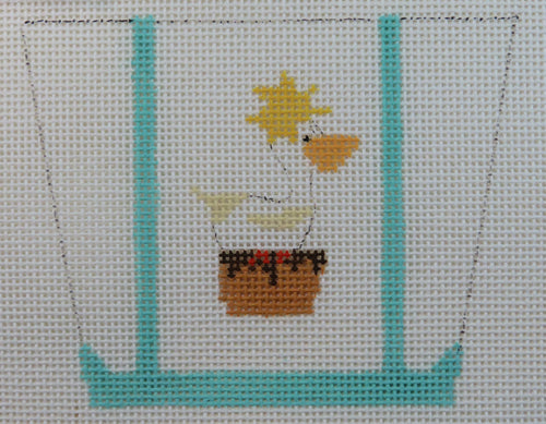 Mini Canvas Tote - Light Teal w/Pelican