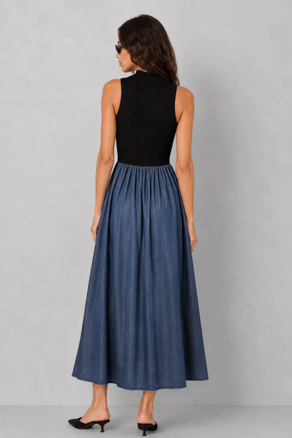 Mock Neck Maxi Dress