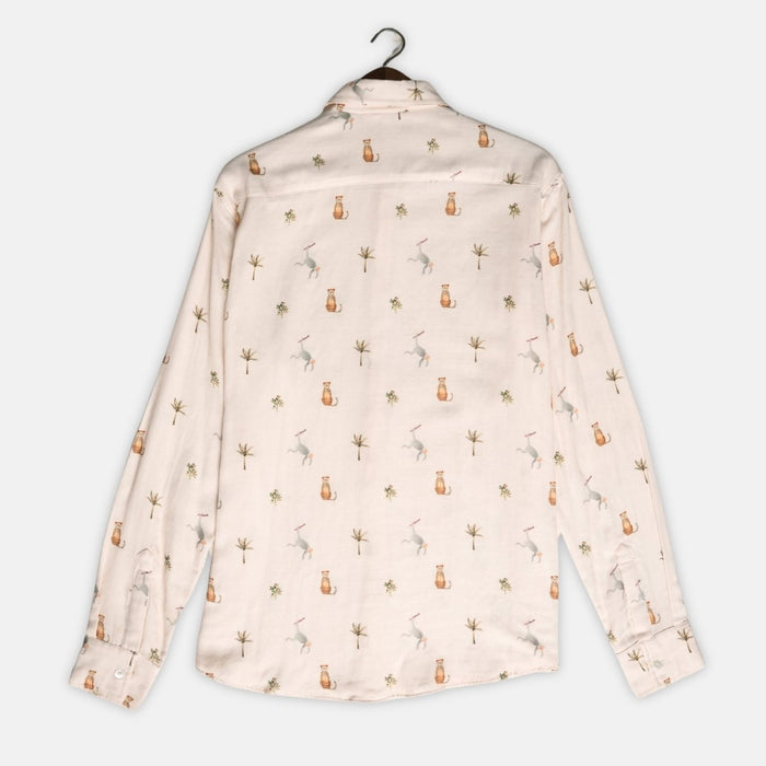 Monkey Cheetah - Luxury Designer Shirt | Soft Cotton or Pure Linen | Partywear shirt for Men - Naymish Designs