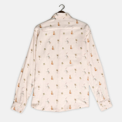 Monkey Cheetah - Luxury Designer Shirt | Soft Cotton or Pure Linen | Partywear shirt for Men - Naymish Designs