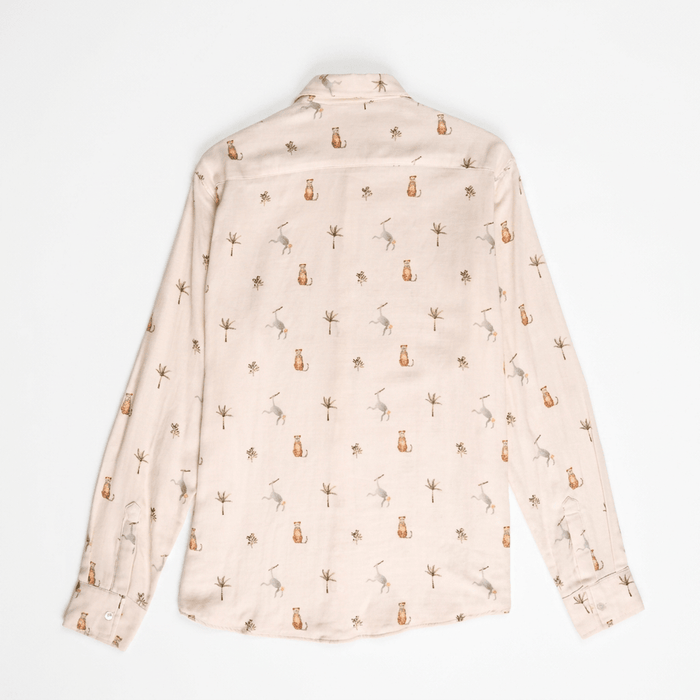 Monkey Cheetah shirt Men - Luxury Designer Shirt | Pure Linen | Partywear shirt for Men - Naymish Designs