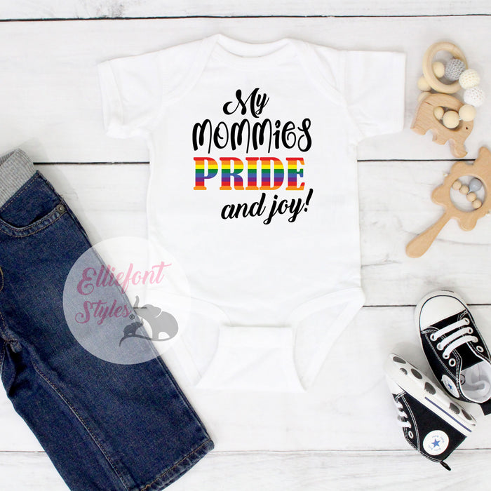 Rainbow pride baby bodysuit gift for gay moms