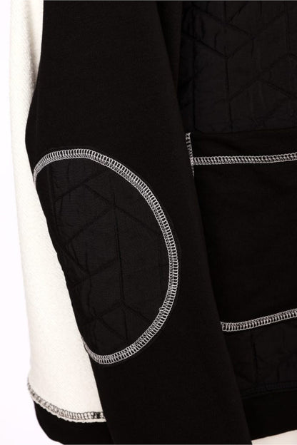 Naya NAW26168 Two Tone Black & Winter White Jacket With Coverseam Stitch Detail Shop Naya at Dotique