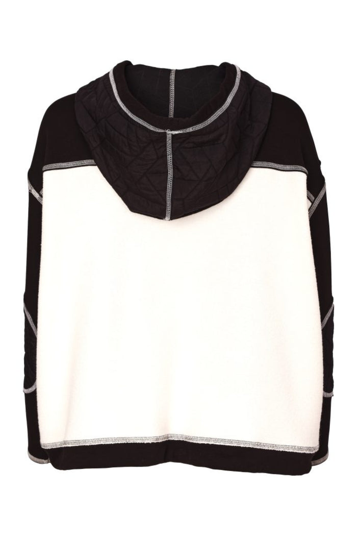 Naya NAW26168 Two Tone Black & Winter White Jacket With Coverseam Stitch Detail Shop Naya at Dotique