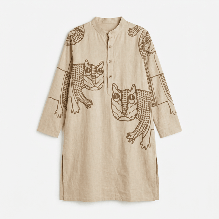 Gond Tiger Kurta Set Men - Naymish Designs