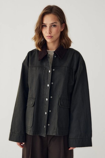 Noella N-Mahina Jacket Forest Green styled on a model by Noella. Shop Noella at Dotique