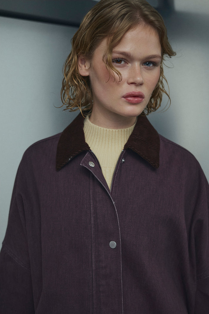Model wearing Noella N-Mercer Jacket Winter Bloom Wash by Noella. Shop Noella at Dotique