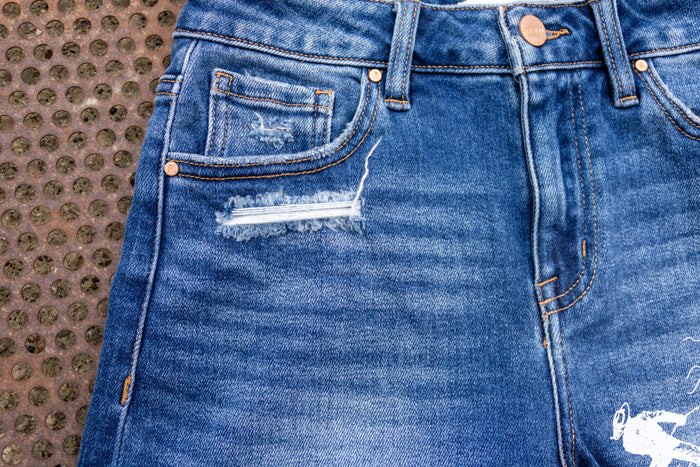 Not Without a Fight Mid Rise Cuffed Denim Shorts