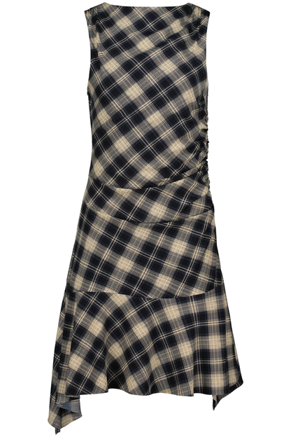 Oxford Midi Dress, Blue Plaid