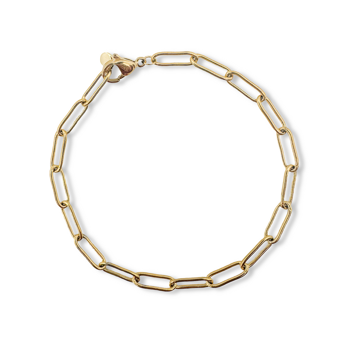 Paperclip Gold Bracelet Chain