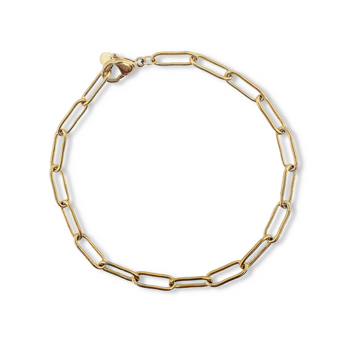 Paperclip Gold Bracelet Chain