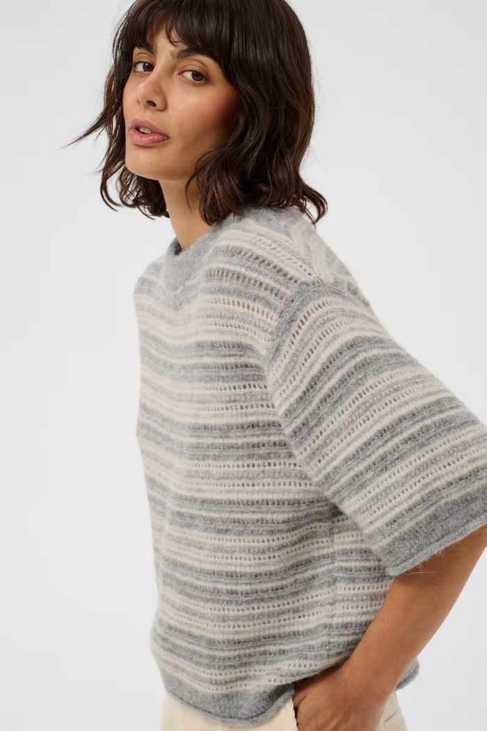 Part Two CerysPW Jumper Grey/French Oak Stripe 30310846 on model Shop Part Two at Dotique