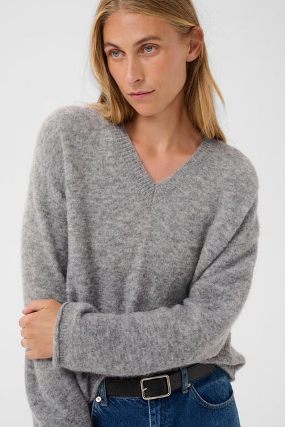 Part Two ChanillaPW Jumper Grey Melange 30310842 on model Shop Part Two at Dotique